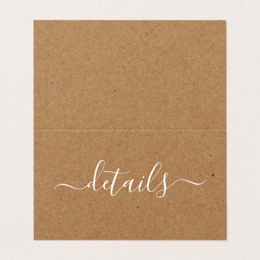 写真詳細カードシンプル付きカントリークラフトスクリプト 名刺 (外部フラット)