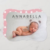 写真誕生のお知らせの名前について サンキューカード (正面/裏面)