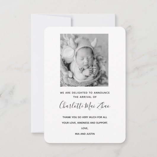 写真誕生のお知らせ サンキューカード (裏面)