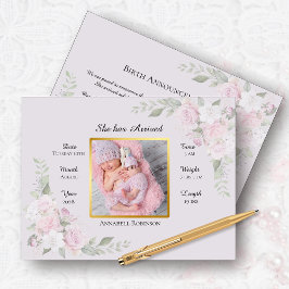 写真誕生のお知らせ ポストカード