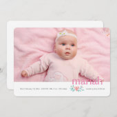 写真誕生のお知らせ 案内状 (正面/裏面)