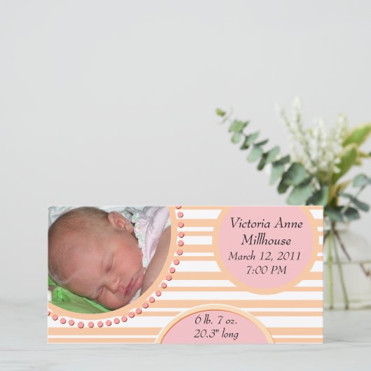 写真誕生のお知らせ 案内状 (スタンド正面)