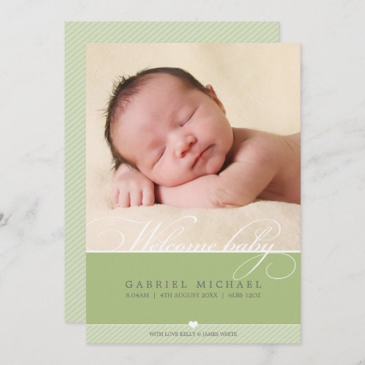 写真誕生のお知らせ:: lovely type 3 案内状 (正面/裏面)