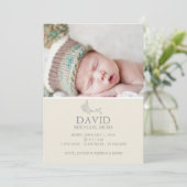 写真誕生の告知|鳥のアナウンサー 案内状 (スタンド正面)