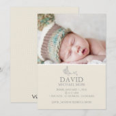 写真誕生の告知|鳥のアナウンサー 案内状 (正面/裏面)