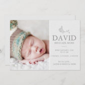 写真誕生の告知|鳥のアナウンサー 案内状 (正面/裏面)