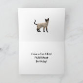 写真誕生日のシャム猫カード カード (内部)