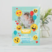 写真誕生日パーティーで手書き絵文字|過去記事 招待状 (スタンド正面)