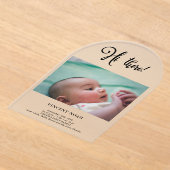 写真誕生発表曇りアクリルカード アクリル招待状 (レイダウン)