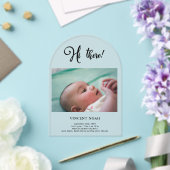 写真誕生発表曇りアクリルカード アクリル招待状 (インサイチュ (ウェディング))