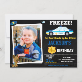 写真警察官誕生日の招待状K9犬 招待状