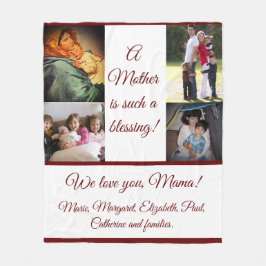 写真賛美付き母フリースブランケット フリースブランケット