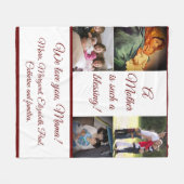 写真賛美付き母フリースブランケット フリースブランケット (正面(横))