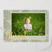 写真賛美金ゴールドのスクリプト 箔シーズンカード (正面)