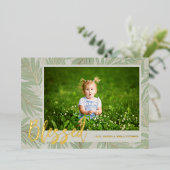 写真賛美金ゴールドのスクリプト 箔シーズンカード (立ち正面)