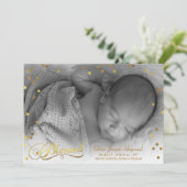 写真賛美金ゴールド紙吹雪誕生発表 案内状 (スタンド正面)