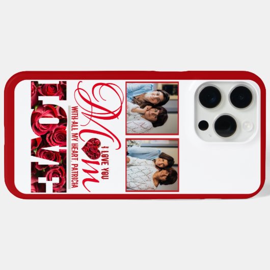 写真赤いハート愛する母エレガント母の日 Case-Mate iPhoneケース (裏面 (横))