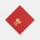 写真赤いハート枠モダン書 スタンダードランチョンナプキン (角)