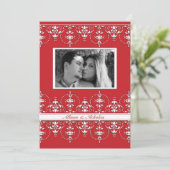 写真赤と白ビクトリアン結婚式招待状 招待状 (スタンド正面)