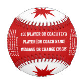 写真赤と白付き野球パーソナライズされた, 野球ボール (裏面)