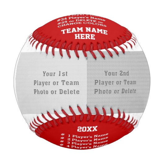 写真赤と白付き野球パーソナライズされた, 野球ボール (正面)