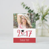 写真赤と白卒業ありがとう 案内ポストカード (スタンド正面)