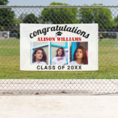 写真赤の卒業おめでとうございます 横断幕 (インサイチュ)