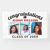 写真赤の卒業おめでとうございます 横断幕 (横)