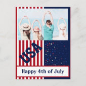 写真赤白青スターUSAアメリカ7月4日 シーズンポストカード (正面)