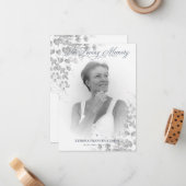 写真追悼サービス親愛の白黒 ノートカード (正面/裏面インサイチュ)