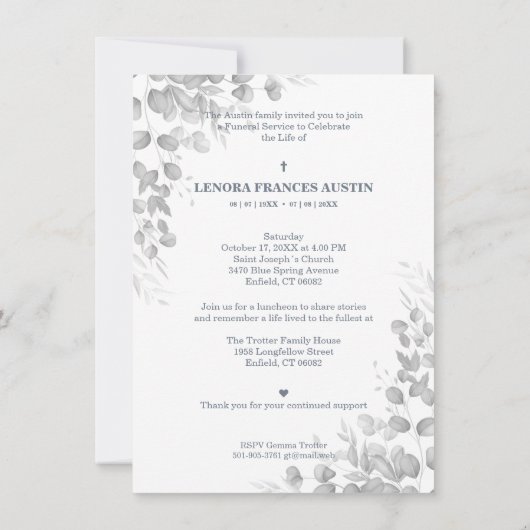 写真追悼サービス親愛の白黒 ノートカード (裏面)