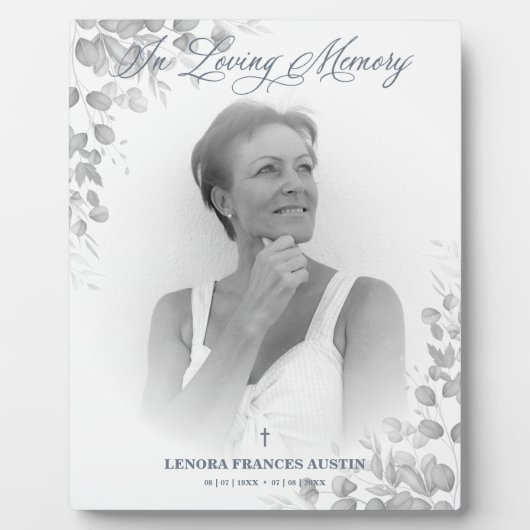 写真追悼サービス親愛の白黒 フォトプラーク (正面)