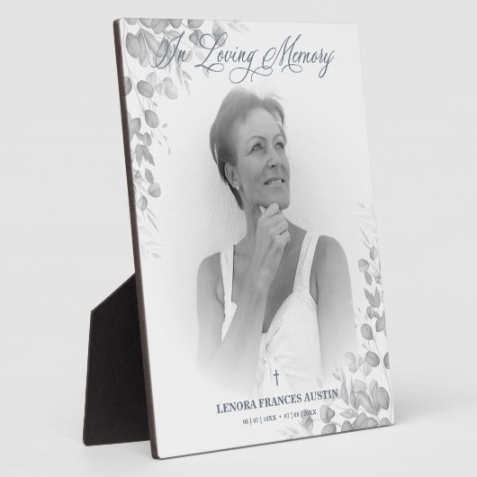 写真追悼サービス親愛の白黒 フォトプラーク (側面)