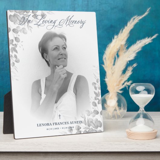 写真追悼サービス親愛の白黒 フォトプラーク (側面)