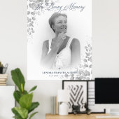 写真追悼サービス親愛ワンズブラック&ホワイト ポスター (ホームオフィス)