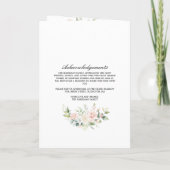 写真追悼式お祝い・オブ・ライフ プログラム (裏面)