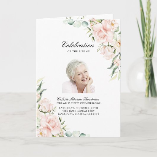 写真追悼式お祝い・オブ・ライフ プログラム (正面)