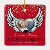 写真追悼式クリスマス セラミックオーナメント (裏面)