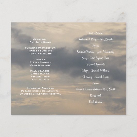 写真追悼式プログラム (裏面)