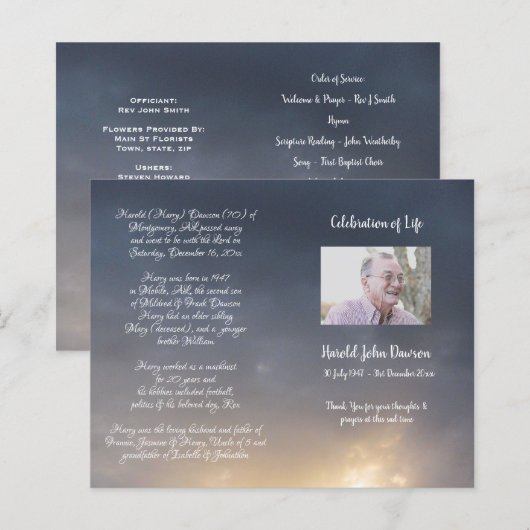 写真追悼式プログラム (正面/裏面)