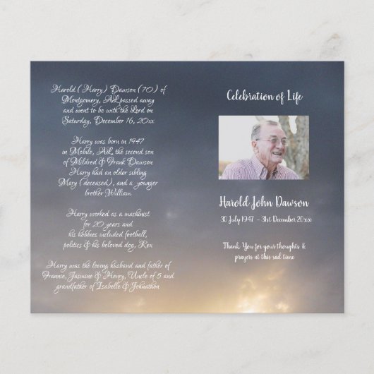 写真追悼式プログラム (正面)