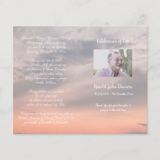 写真追悼式プログラム (正面)