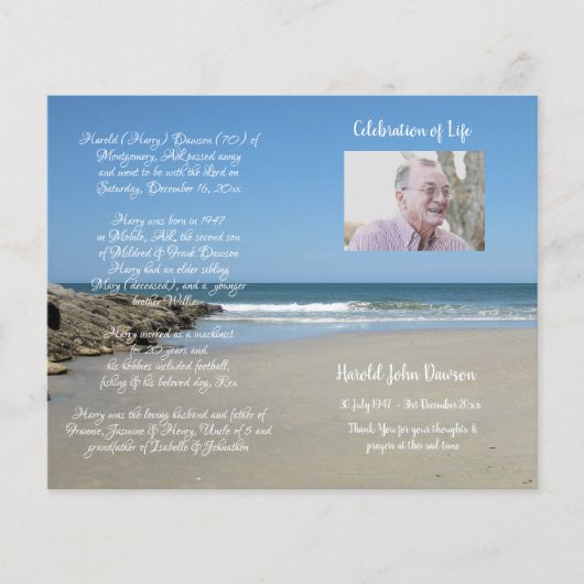 写真追悼式プログラム (正面)