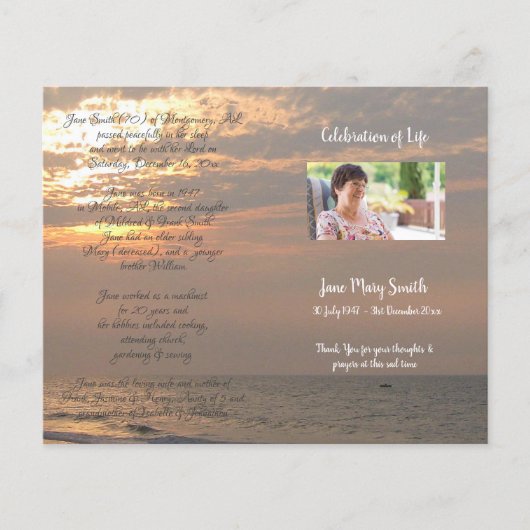 写真追悼式プログラム (正面)