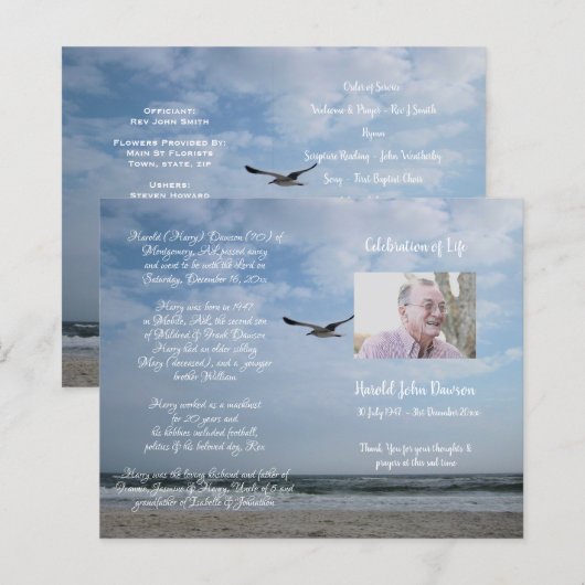 写真追悼式プログラム (正面/裏面)