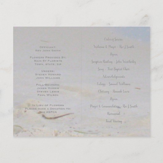 写真追悼式プログラム (裏面)