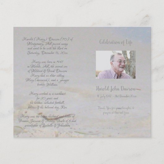 写真追悼式プログラム (正面)