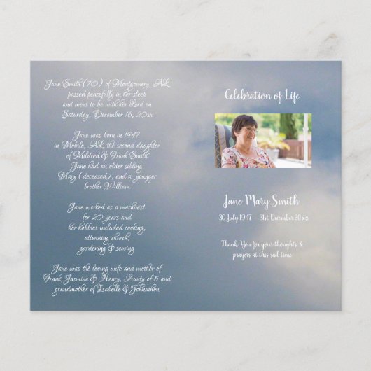 写真追悼式プログラム (正面)