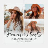 写真追悼記念3枚 メタルオーナメント (正面)