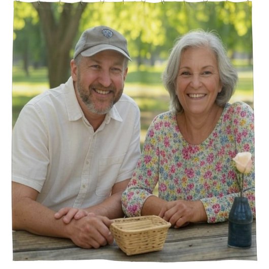 写真退職したのカスタマイズ追加 シャワーカーテン (正面)